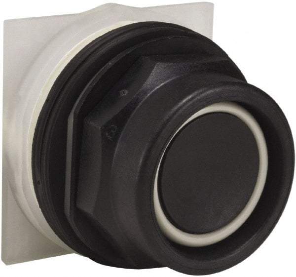 Schneider Electric - 30mm Mount Hole, Extended Straight, Pushbutton Switch Only - Black Pushbutton, Momentary (MO) - All Tool & Supply