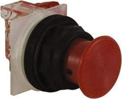 Schneider Electric - 30mm Mount Hole, Extended Straight, Pushbutton Switch with Contact Block - Red Pushbutton, Momentary (MO) - All Tool & Supply