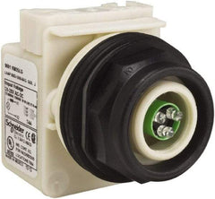 Schneider Electric - 28 V Green Lens LED Pilot Light - Round Lens, Screw Clamp Connector, 54mm OAL x 42mm Wide, Vibration Resistant - All Tool & Supply