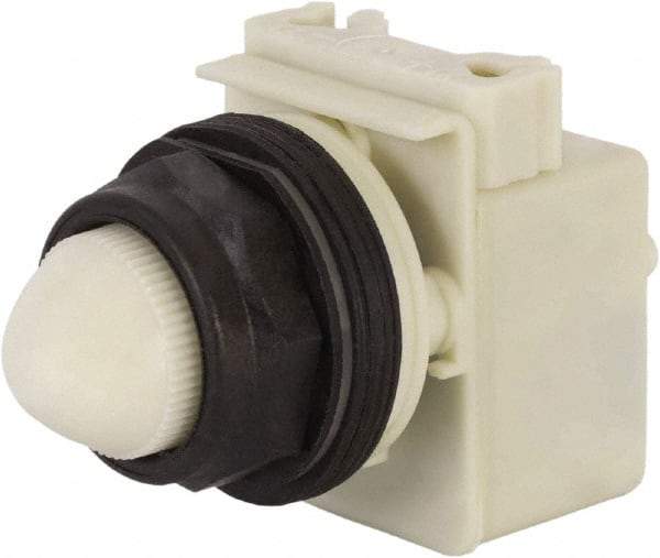 Schneider Electric - 110 VAC at 50/60 Hz via Transformer, 120 VAC at 50/60 Hz via Transformer White Lens Indicating Light - Round Lens, Screw Clamp Connector, Corrosion Resistant, Dust Resistant, Oil Resistant - All Tool & Supply