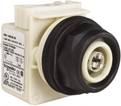 Schneider Electric - 120 V White Lens LED Pilot Light - Round Lens, Screw Clamp Connector, 54mm OAL x 42mm Wide, Vibration Resistant - All Tool & Supply