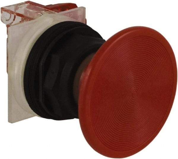 Schneider Electric - 30mm Mount Hole, Extended Straight, Pushbutton Switch with Contact Block - Red Pushbutton, Momentary (MO) - All Tool & Supply