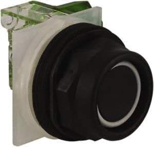 Schneider Electric - 30mm Mount Hole, Extended Straight, Pushbutton Switch with Contact Block - Black Pushbutton, Momentary (MO) - All Tool & Supply