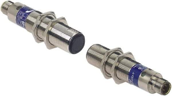 Telemecanique Sensors - M12 Connector, 30m Nominal Distance, Shock and Vibration Resistant, Through Beam Photoelectric Sensor - 12 to 24 VDC, 30 Hz, Brass, 95mm Long x 18mm Wide x 7 Inch High - All Tool & Supply