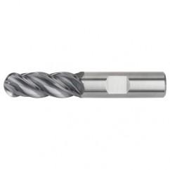 1/2x1/2x1x3 Ball Nose 4FL Carbide End Mill-Weldon Shank-AlTiN - All Tool & Supply