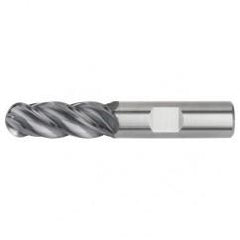 1/2x1/2x1x3 Ball Nose 4FL Carbide End Mill-Weldon Shank-AlTiN - All Tool & Supply