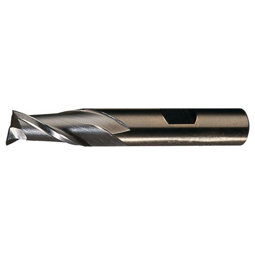 ‎15/64″ × 3/8″ × 1/2″ × 2-7/16″ RHS / RHC HSS-CO 8% (M42) Cobalt Single-End 2-Flute Center Cutting Finishing End Mill - TiCN