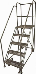 Cotterman - 86" 5 Step Rolling Work Platform - Rolling Work Platform, 800 Lb Capacity, 50" Platform Height, 28" Base Width x 70" Base Depth, Serrated Steel - All Tool & Supply