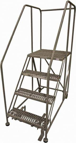 Cotterman - 70" 4 Step Rolling Work Platform - Rolling Work Platform, 800 Lb Capacity, 40" Platform Height, 28" Base Width x 62" Base Depth, Serrated Steel - All Tool & Supply