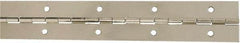 National Mfg. - 12" Long x 1-1/2" Wide, Steel Satin Nickel Coating Continuous Hinge - 0.042" Thick with Holes - All Tool & Supply