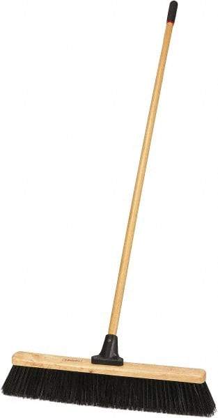 Harper Brush - 24" Heavy Duty Polypropylene Push Broom - 4" Bristle Length, Wood Block, Bolt-On Handle Connection, Handle Included - All Tool & Supply