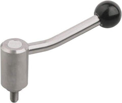 KIPP - M10, Stainless Steel Threaded Stud Adjustable Clamping Handle - 100mm OAL, 58.5mm High - All Tool & Supply