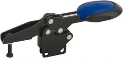 KIPP - Horizontal Handle, Manual Hold Down Toggle Clamp - U-Bar, Straight Base, Nitride/Oxide Finish, Steel - All Tool & Supply