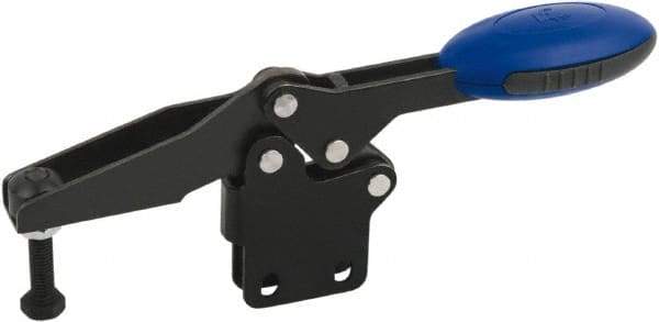 KIPP - Horizontal Handle, Manual Hold Down Toggle Clamp - U-Bar, Straight Base, Nitride/Oxide Finish, Steel - All Tool & Supply