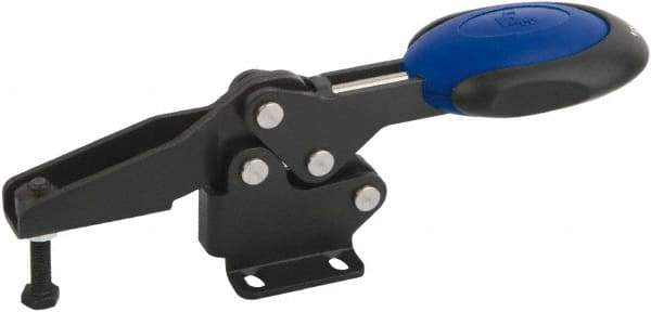 KIPP - Horizontal Handle, Manual Hold Down Toggle Clamp - U-Bar, Flanged Base, Nitride/Oxide Finish, Steel - All Tool & Supply