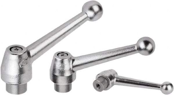 KIPP - 1/2-13, Steel Threaded Hole Adjustable Clamping Handle - 97mm OAL, 54mm High - All Tool & Supply