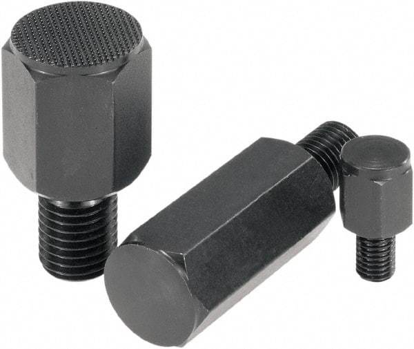 KIPP - 2-1/8" OAL, 1.1811" Head Height, 1-1/16" OD, Tempered Steel, Threaded Rest Button - Black Oxide Coating, M16 Thread - All Tool & Supply