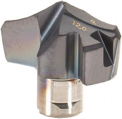 Iscar - Series HCP-IQ, 11.99mm Diam Grade IC908 Replaceable Drill Tip - Carbide, TiAlN/TiN Finish, 12 Seat Size - All Tool & Supply