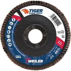 ‎4-1/2″ Saber Tooth Ceramic Abrasive Flap Disc, Angled, Phenolic Backing, 60C, 7/8″ Arbor Hole - All Tool & Supply