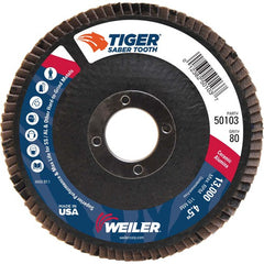 ‎4-1/2″ Saber Tooth Ceramic Abrasive Flap Disc, Angled, Phenolic Backing, 80C, 7/8″ Arbor Hole - All Tool & Supply