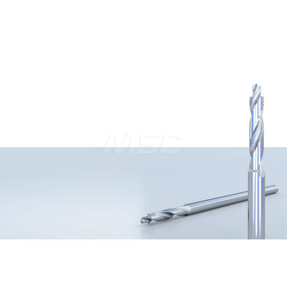 Jobber Length Drill Bit: 0.1845″ Dia, 118 °, Solid Carbide Bright/Uncoated, Right Hand Cut, Spiral Flute, Straight-Cylindrical Shank