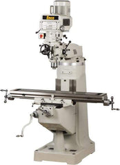 Enco - 9" Table Width x 49" Table Length, Variable Speed Pulley Control, 3 Phase Knee Milling Machine - R8 Spindle Taper, 3 hp - All Tool & Supply