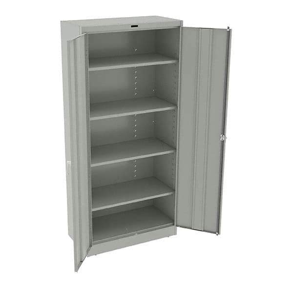 Tennsco - 5 Shelf Locking Storage Cabinet - Steel, 36" Wide x 18" Deep x 78" High, Light Gray - All Tool & Supply