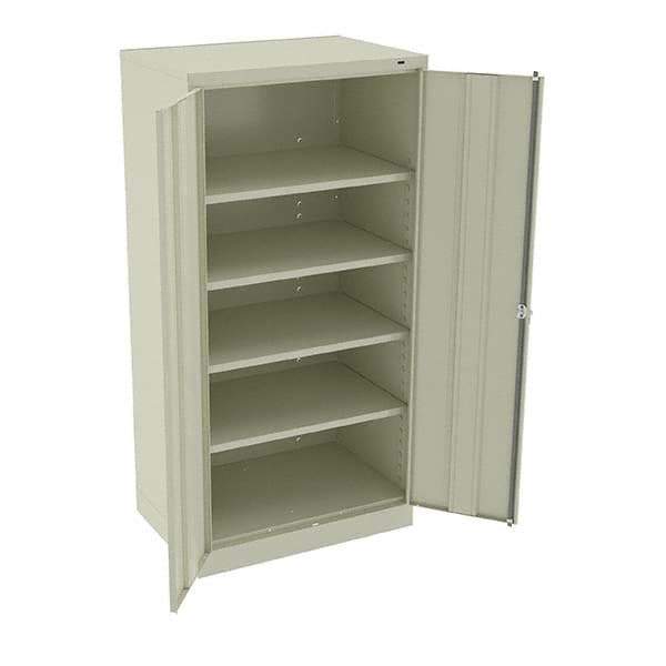 Tennsco - 5 Shelf Locking Storage Cabinet - Steel, 36" Wide x 24" Deep x 72" High, Champagne/Putty - All Tool & Supply