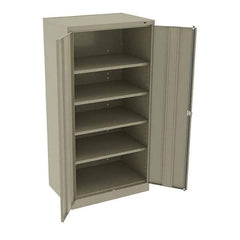 Tennsco - 5 Shelf Locking Storage Cabinet - Steel, 36" Wide x 24" Deep x 72" High, Sand - All Tool & Supply