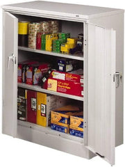 Tennsco - 3 Shelf Locking Storage Cabinet - Steel, 36" Wide x 18" Deep x 42" High, Champagne/Putty - All Tool & Supply