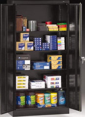 Tennsco - 5 Shelf Locking Storage Cabinet - Steel, 36" Wide x 18" Deep x 72" High, Black - All Tool & Supply