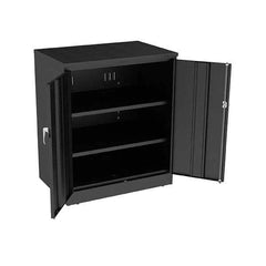 Tennsco - 3 Shelf Locking Storage Cabinet - Steel, 36" Wide x 24" Deep x 42" High, Black - All Tool & Supply