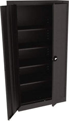 Tennsco - 5 Shelf Locking Storage Cabinet - Steel, 36" Wide x 18" Deep x 72" High, Black - All Tool & Supply