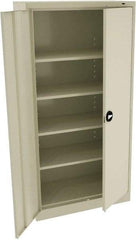 Tennsco - 5 Shelf Locking Storage Cabinet - Steel, 36" Wide x 18" Deep x 72" High, Champagne/Putty - All Tool & Supply