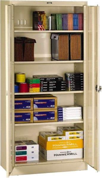 Tennsco - 5 Shelf Locking Storage Cabinet - Steel, 36" Wide x 18" Deep x 72" High, Sand - All Tool & Supply