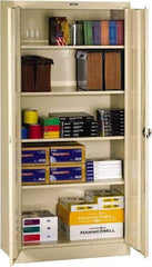 Tennsco - 5 Shelf Locking Storage Cabinet - Steel, 36" Wide x 18" Deep x 72" High, Sand - All Tool & Supply