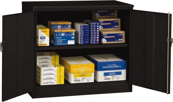 Tennsco - 2 Shelf Locking Storage Cabinet - Steel, 48" Wide x 18" Deep x 42" High, Black - All Tool & Supply