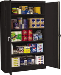 Tennsco - 5 Shelf Locking Storage Cabinet - Steel, 48" Wide x 24" Deep x 78" High, Black - All Tool & Supply