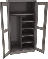 Tennsco - 6 Shelf Combination Storage Cabinet - Steel, 36" Wide x 18" Deep x 72" High, Medium Gray - All Tool & Supply