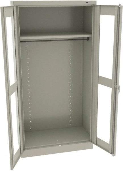 Tennsco - 2 Shelf Wardrobe Storage Cabinet - Steel, 36" Wide x 18" Deep x 72" High, Light Gray - All Tool & Supply