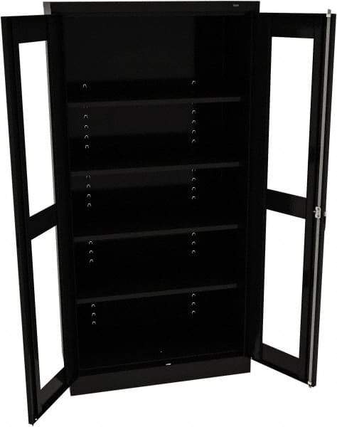 Tennsco - 5 Shelf Visible Storage Cabinet - Steel, 36" Wide x 24" Deep x 72" High, Black - All Tool & Supply