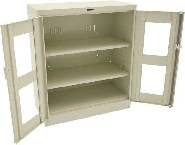 Tennsco - 3 Shelf Visible Storage Cabinet - Steel, 36" Wide x 18" Deep x 42" High, Champagne/Putty - All Tool & Supply