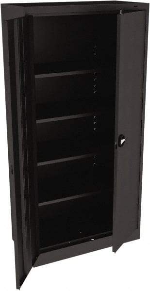 Tennsco - 5 Shelf Locking Storage Cabinet - Steel, 36" Wide x 18" Deep x 78" High, Black - All Tool & Supply