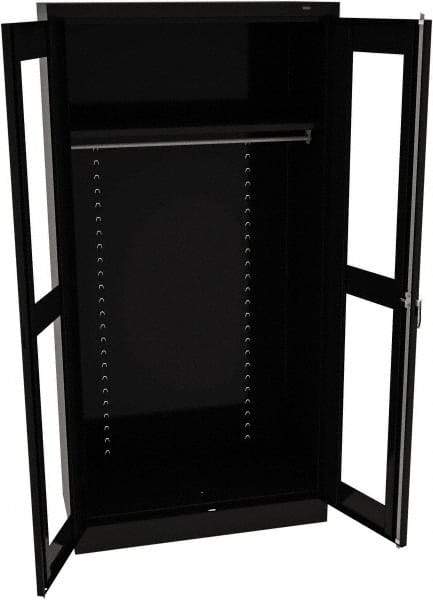 Tennsco - 2 Shelf Wardrobe Storage Cabinet - Steel, 36" Wide x 18" Deep x 72" High, Black - All Tool & Supply