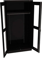 Tennsco - 2 Shelf Wardrobe Storage Cabinet - Steel, 36" Wide x 18" Deep x 72" High, Black - All Tool & Supply