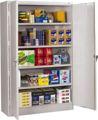 Tennsco - 5 Shelf Locking Storage Cabinet - Steel, 48" Wide x 18" Deep x 78" High, Light Gray - All Tool & Supply