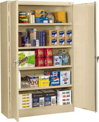 Tennsco - 5 Shelf Locking Storage Cabinet - Steel, 48" Wide x 18" Deep x 78" High, Champagne/Putty - All Tool & Supply