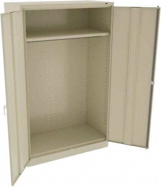 Tennsco - 2 Shelf Wardrobe Storage Cabinet - Steel, 48" Wide x 24" Deep x 78" High, Champagne/Putty - All Tool & Supply