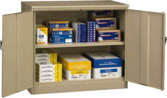 Tennsco - 2 Shelf Locking Storage Cabinet - Steel, 48" Wide x 18" Deep x 42" High, Sand - All Tool & Supply