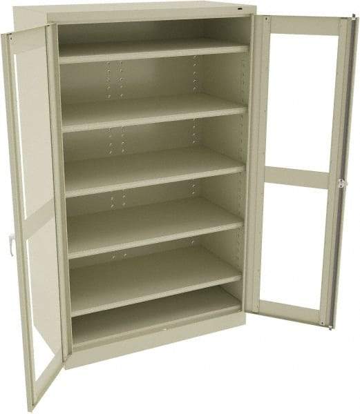 Tennsco - 5 Shelf Visible Storage Cabinet - Steel, 48" Wide x 24" Deep x 78" High, Champagne/Putty - All Tool & Supply